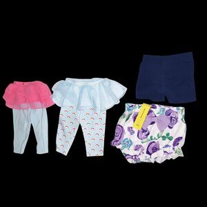 Baby Girl Pants & Shorts Bundle – 4 Adorable Pieces
